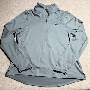 UNDER ARMOUR WOMEN COLDGEAR UA COZY 1/2 ZIP  SHIRT GRAY STYLE 1366982 EUC